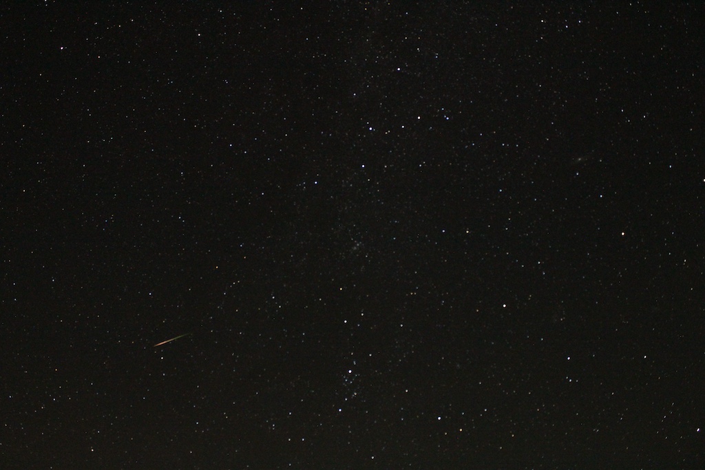 Perseide mit dem Sternbild Cassiopeia
